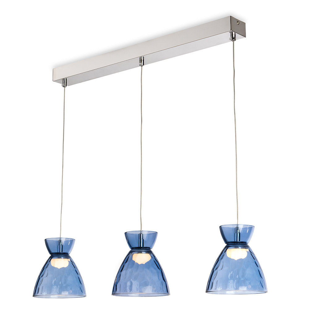 3 - Light Chrome LED Kitchen Island Pendant