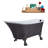55" Streamline Clawfoot Soaking Acrylic Bathtub With Drain, Clawfeet, and Bamboo Tray-76099828-66367048
