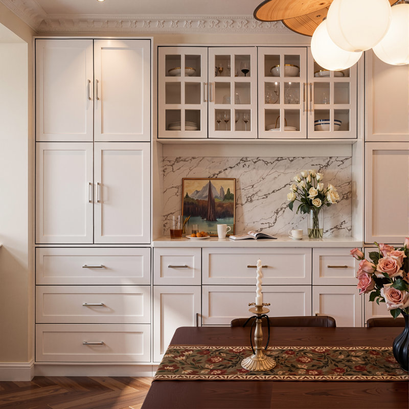 110"W Large Food Pantry Kitchen Sideboard Buffet Table