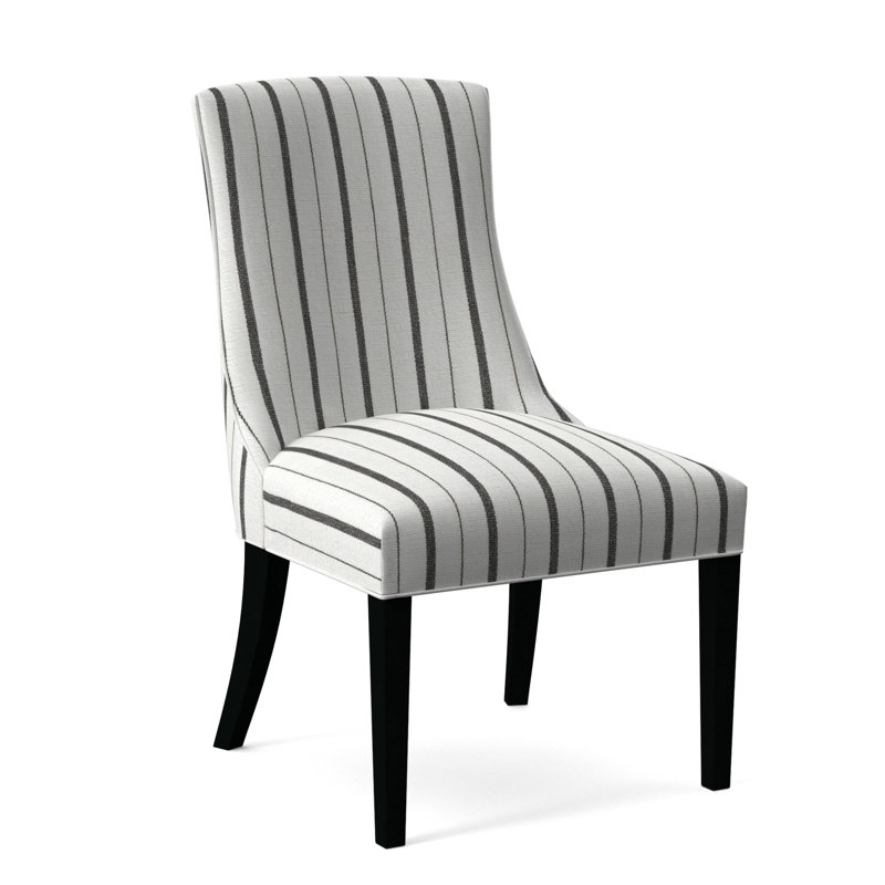 Tuxedo Slipper Dining Chair, Stone Crypton Performance; 0884-83, Black Finish