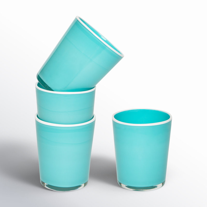 Summer Glass Drinking Glass, 15 oz., Blue/White