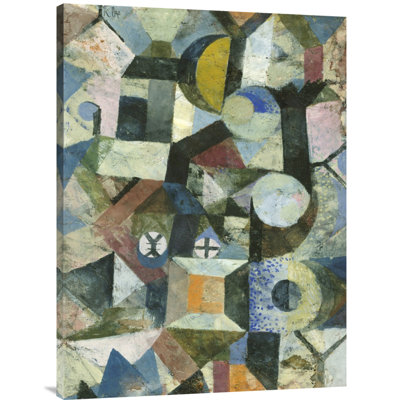 "Composition avec la demi-lune jaune et le Y1918" par Paul Klee - reproduction d'art sur toile tendue
