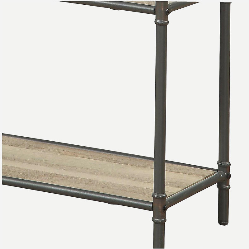 Antique Oak and Sandy Grey 4-tier Bookcase, (4 Shelves) 49.58"H x 26.58"W x 14.58"D