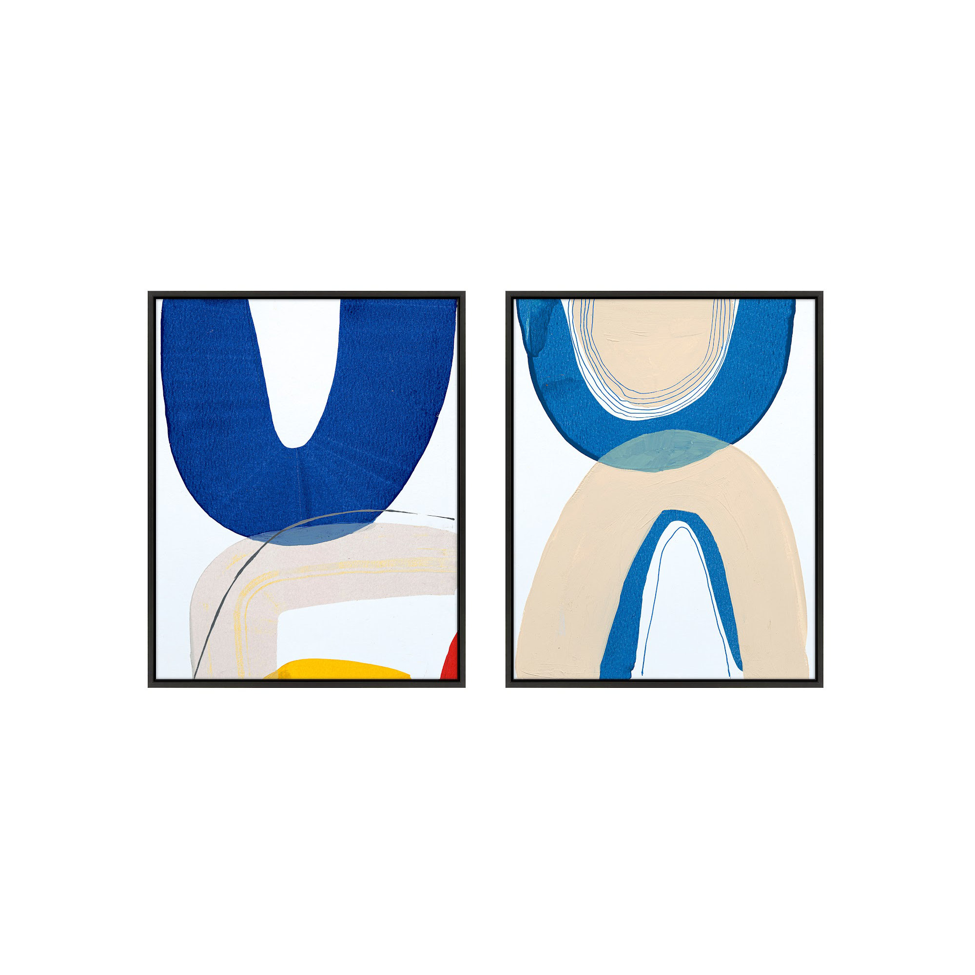 Unity Set Of 2 by Andrea Stokes, 30" H x 48" W x 1.38" D, Black Framed