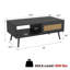 Meuble de rangement moderne 2 pièces pour chambre à coucher et salon, meuble télé en rotin de 62 po pour table basse 65 po