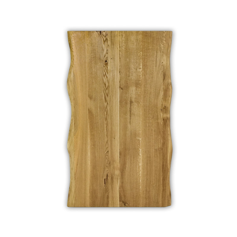 Purtell Oak Unfinished Solid Wood Top Metal Base Dining Table, H79 x L120 x W90cm, Natural Oil