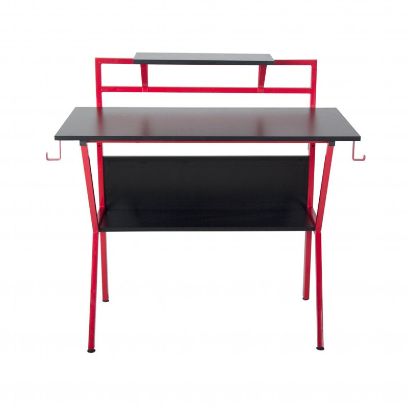Metal Base Computer Desk, Red