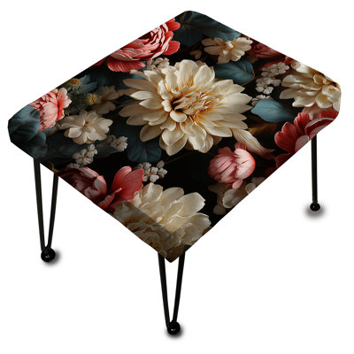 Renaissance Opulence Motif floral - Repose-pieds rectangulaire floral