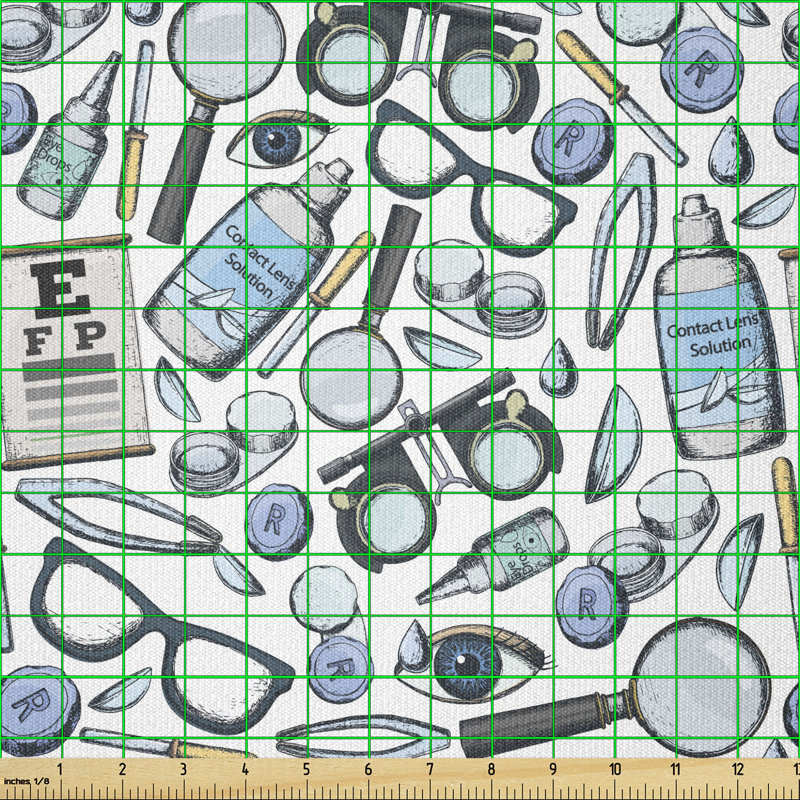 Cordellia Scattered Optometry on a Plain Multi-Purpose Fabric