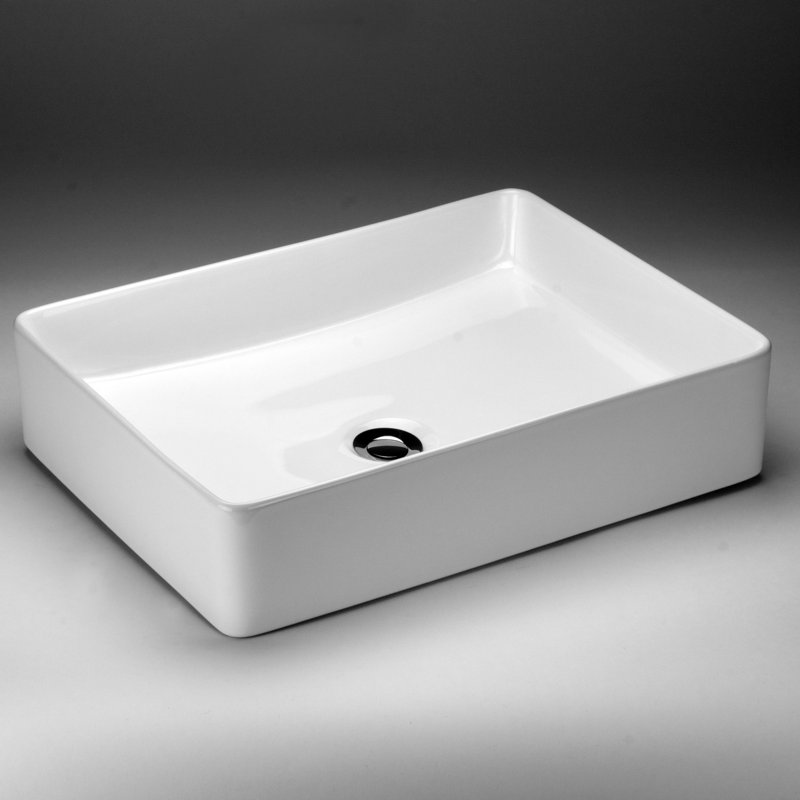 Lavabo de salle de bain rectangulaire en céramique pour bateau Ricasso