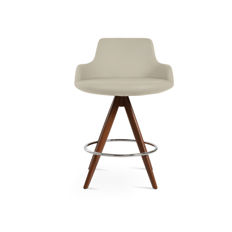 Tabouret de derviche, Gris clair, Noyer, Tabouret de bar (siège d'une hauteur de 29,5 po)