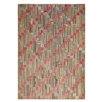 Hand Knotted Wool Geometric Area Rug in Multicolored