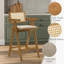 Tabourets de bar Mid-Century en bois avec dossiers en rotin, bois brun, ensemble de 2