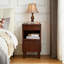 Dysis Mid-Century Modern Solid Wood Nightstand With Ample Storage And Cord Management