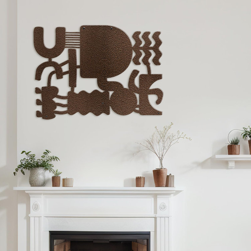 Décoration murale en métal, H 12 po x l 18 po x P 0,05 po, Bronze