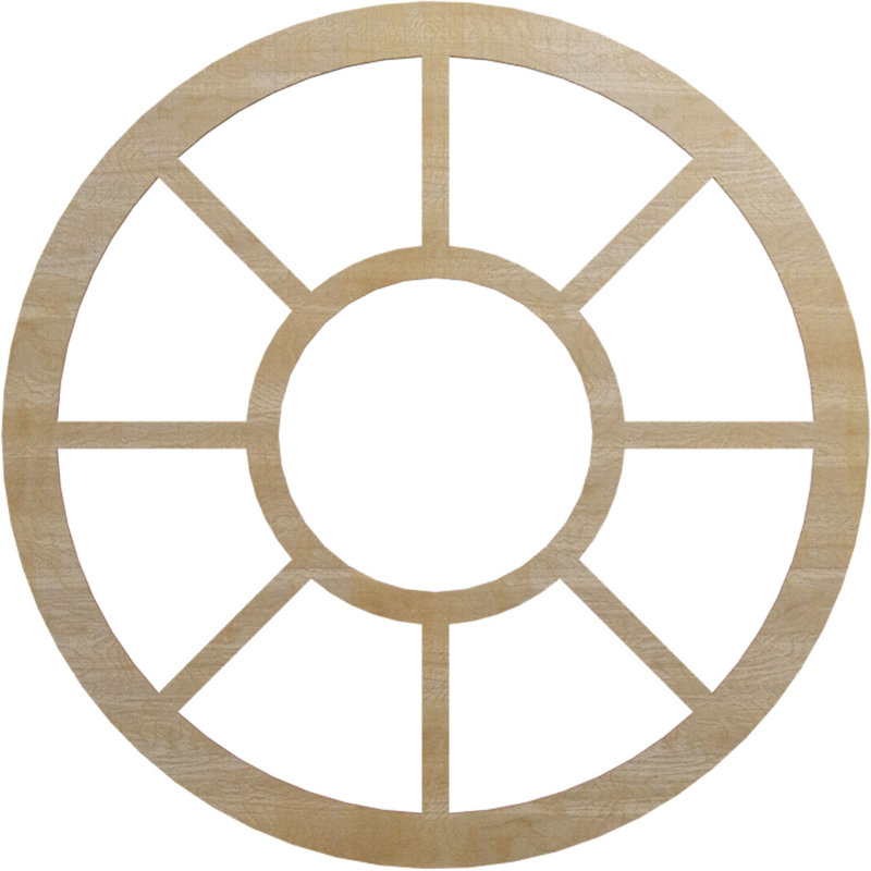 Médaillon de plafond Grace, Noyer blanc, H 32 po x l 32 po x P 0,38 po