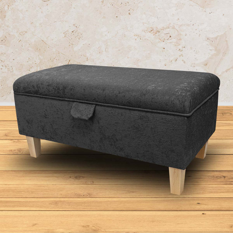 Upholstered Storage Bench, Grey