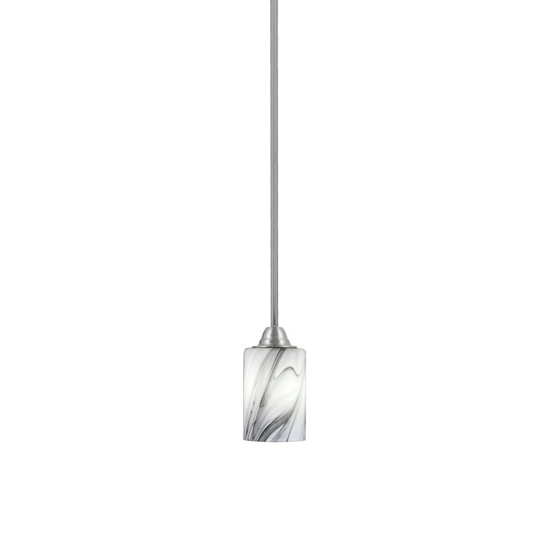 Luminaire suspendu sur pied Paramount avec verre de 4 po, Nickel brossé, Gris