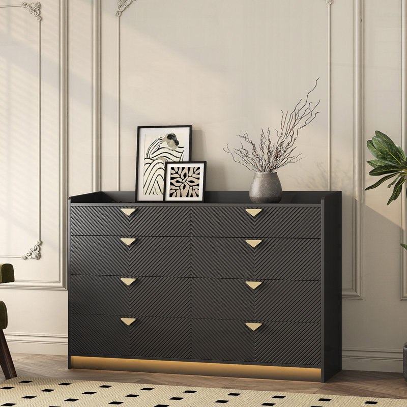 6-Drawer Wood Chest with LED Lights