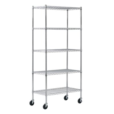 Mobile 75"" H x 36"" W x 18"" D 5 Shelf Wire Shelving -  Muscle Rack, MWS361872