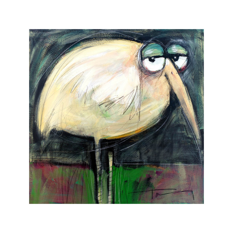 Rotund Bird by Tim Nyberg - Wrapped Canvas Painting, 45.72 cm H x 45.72 cm W x 1.91 cm D