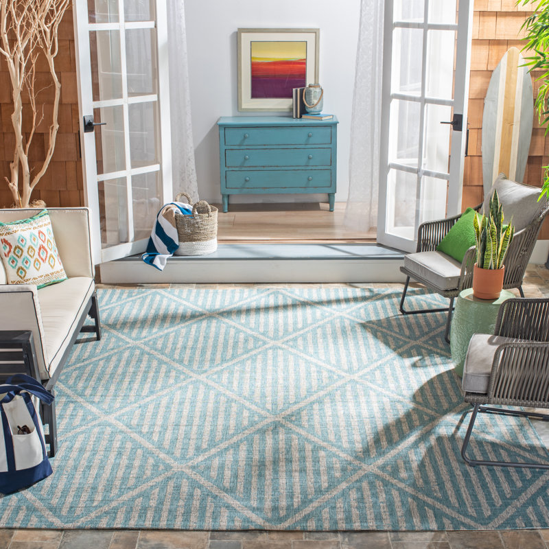 Sharmaine Performance Geometric Indoor/Outdoor Area Rug, Rectangle 4' X 5'7"