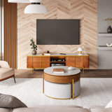 Kreitman Round Faux Marble Lift-Top Coffee Table Set With 3 Stools And Storage