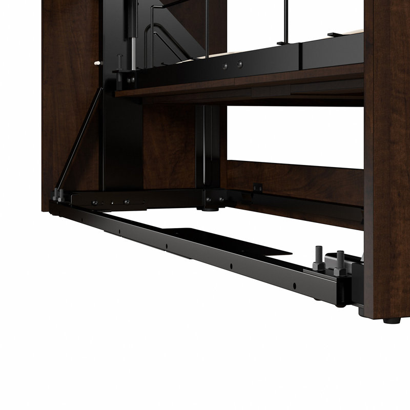 Arlex Murphy Bed with Shelving and Drawers, Chocolate, Full