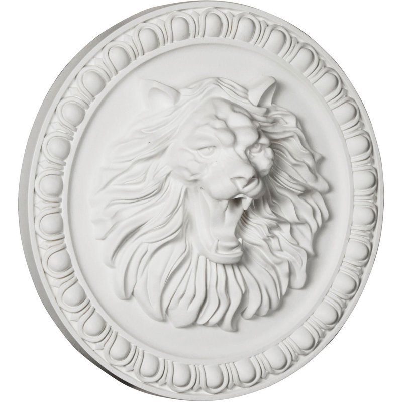 Lion 13.75'' H x 13.75'' W x 3.625'' D Urethane Rosette Applique