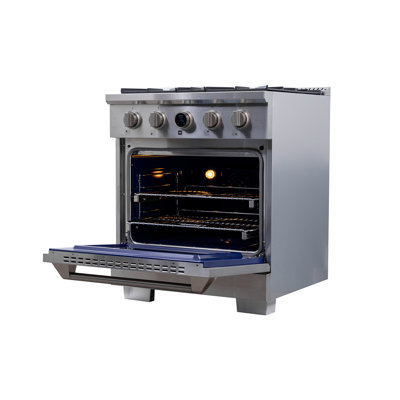 30 in. 4.2 cu. ft. 4 Burners Dual Fuel Range with Kucht Horus Thermostat