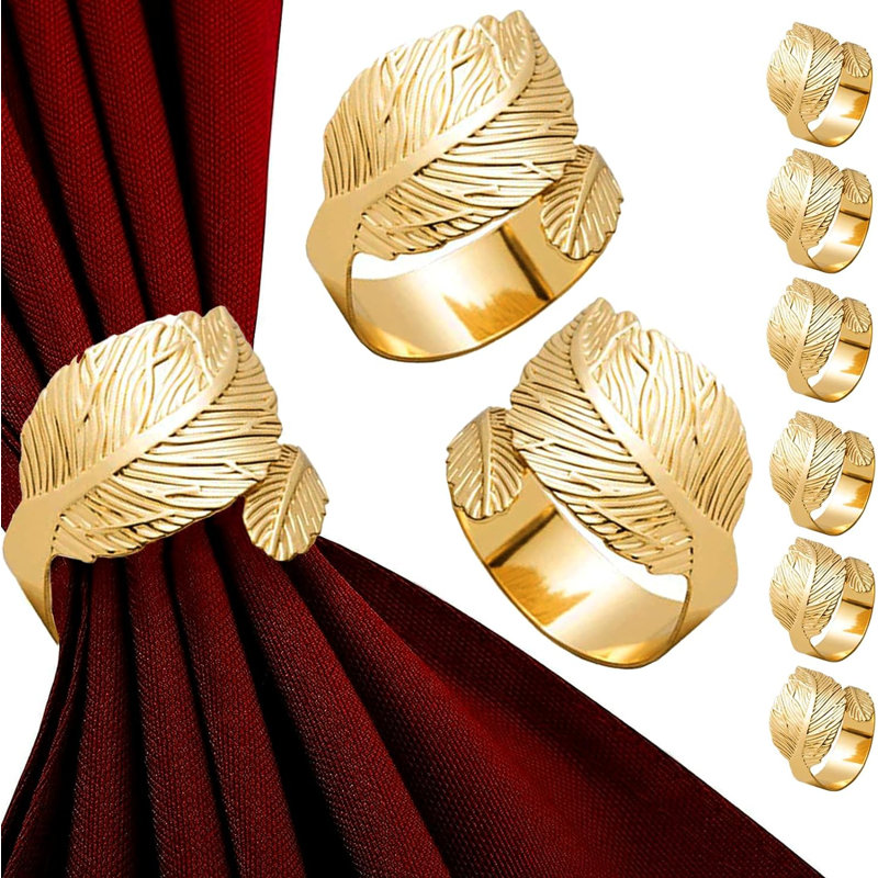 Metal Napkin Ring, Gold, 6