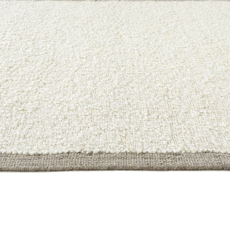 Ivory Handwoven Wool and Cotton Flatweave Rectangular Rug 5' x 8'