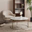 Table basse ronde Carbone avec plateau en faux marbre et base en laiton