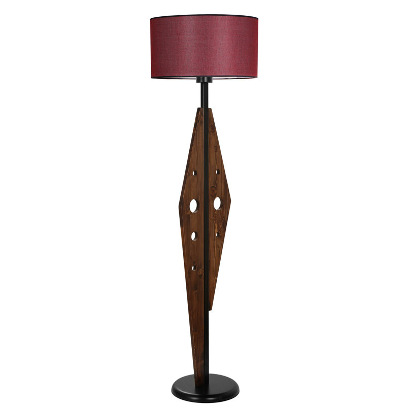 Lampe sur pied 63 po Burnsville, Rouge bordeaux, Brun foncé