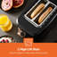 GEEPAS Aurora 2 Slice Toaster | 7 Browning Levels Cancel Defrost Reheat | For Thin Small Bread Slice, Removable Crumb Tray Cool Touch Housing High Lift | Space-Saving Design | 2 Yr Warranty 870W