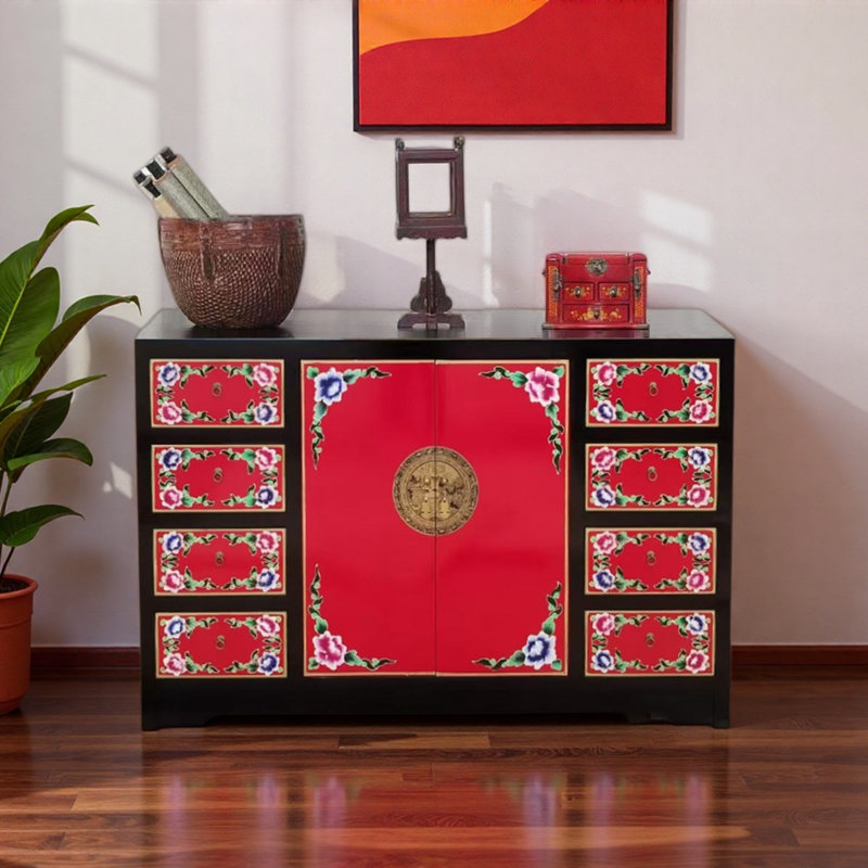 Solid Wood Painted Retro Sideboard