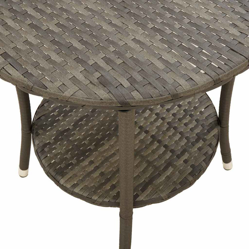  Chaises de patio inclinables 2 pièces avec table en rotin de polyester gris