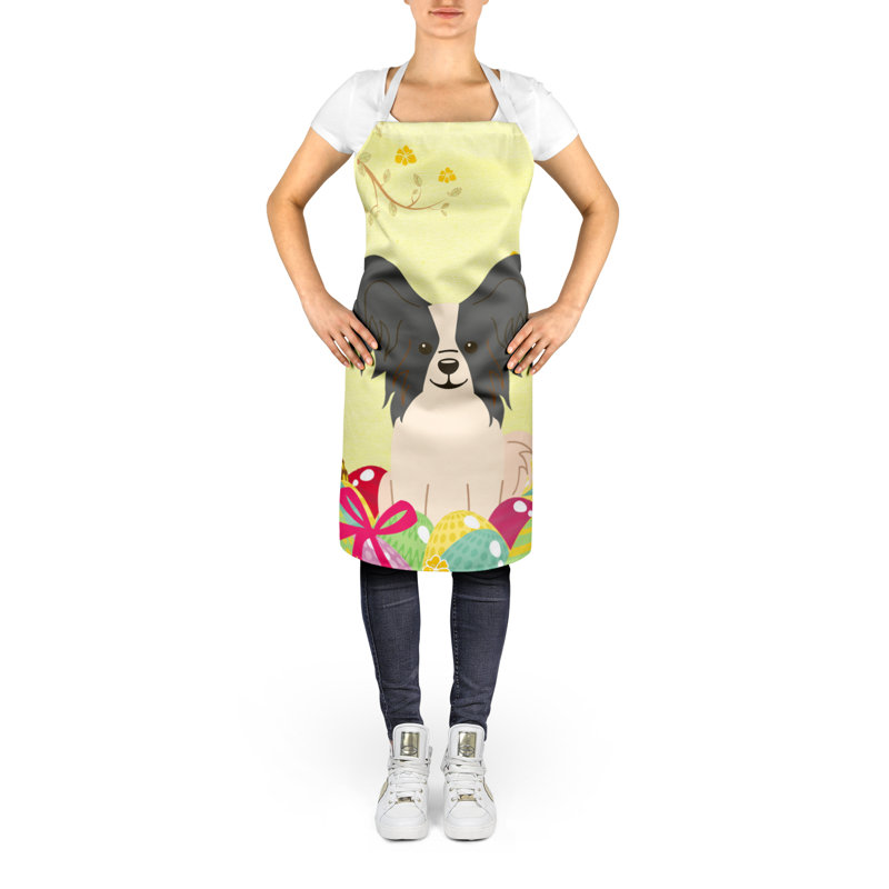 Easter No Pattern Bib Apron, Yellow/Black/White, Papillon