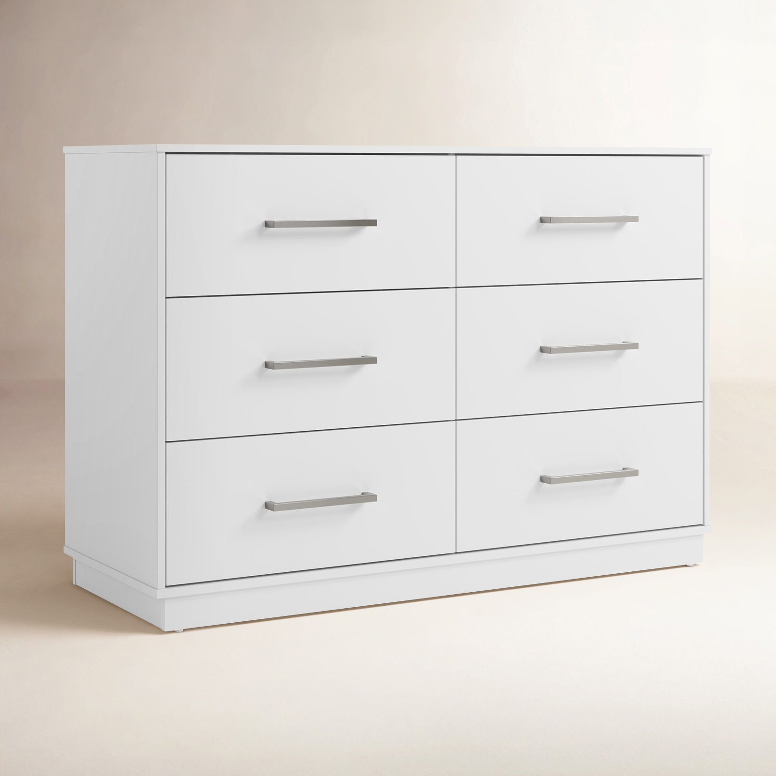 6-Drawer Double Dresser, White
