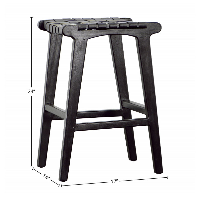 Dale 24" Tall Backless Counter Stool, Black