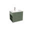 Ensemble de meuble-lavabo mural simple 24 po Aurilla avec comptoir en céramique blanc vert forêt et tablette de gauche Aurilla-1836302048