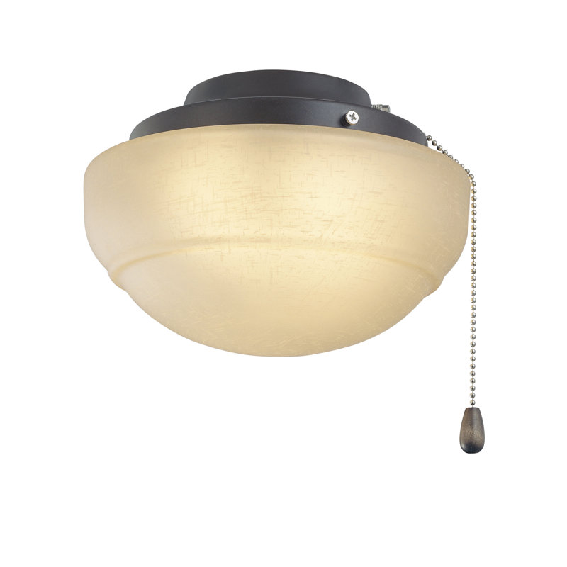 Low Profile Linen Glass 1-Light Ceiling Fan Globe, Oil Rubbed Bronze