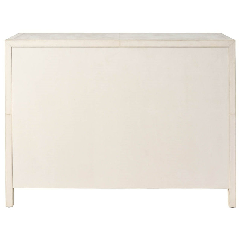 Modern Lira 52" Wide Grey Leather Six Drawer Dresser