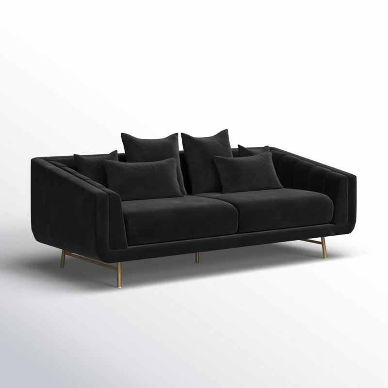 Veera Velvet Sofa, Black