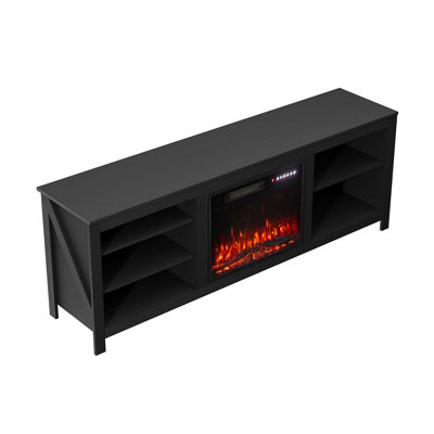 Latitude Run 178cm W Black Electric Fireplace with 5120 BTU
