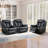 40.6" Wide Modern Diamond Home Theater Recliner With Power Button And USB (Set of 3)-1869131968