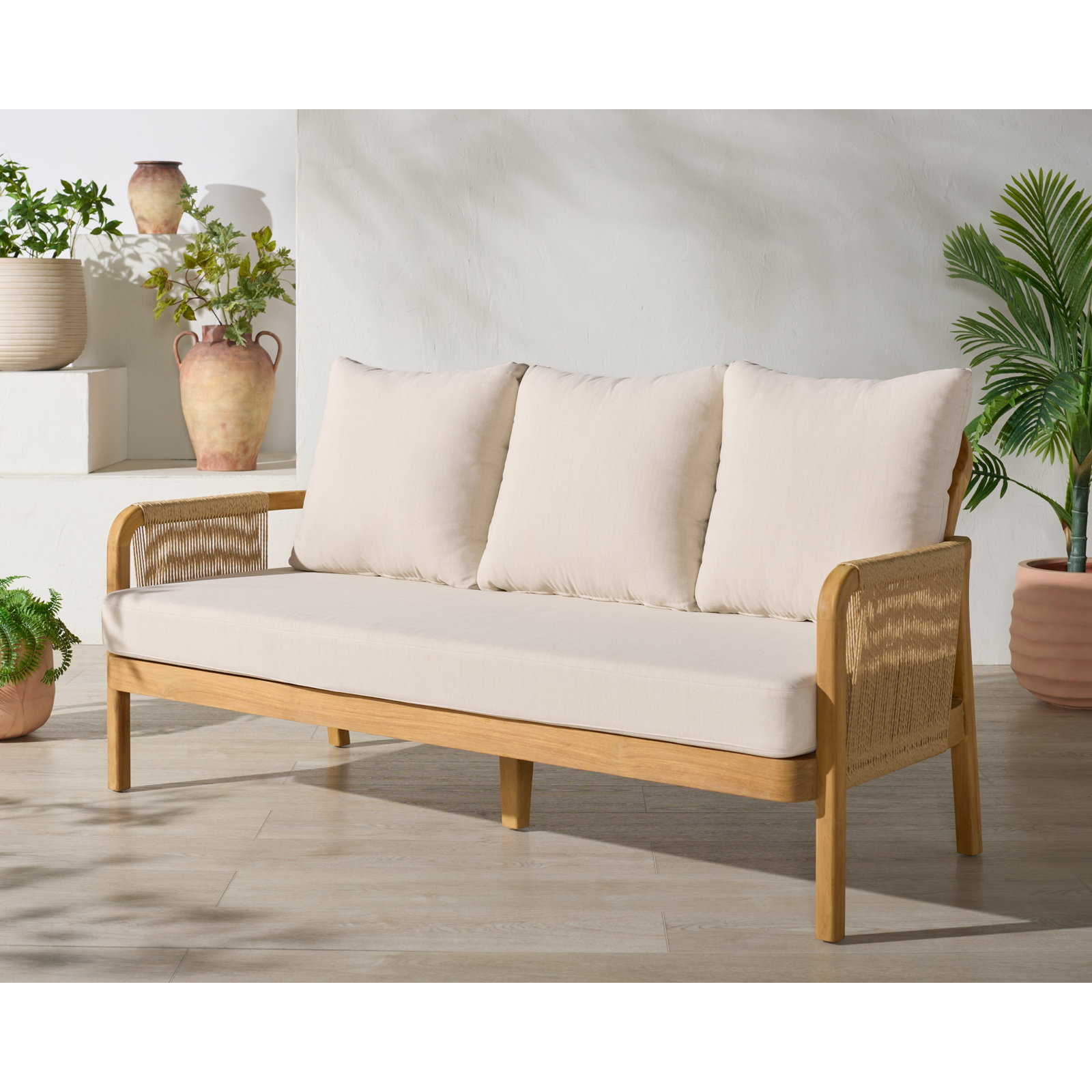 Tweedy 69" Teak Patio Sofa