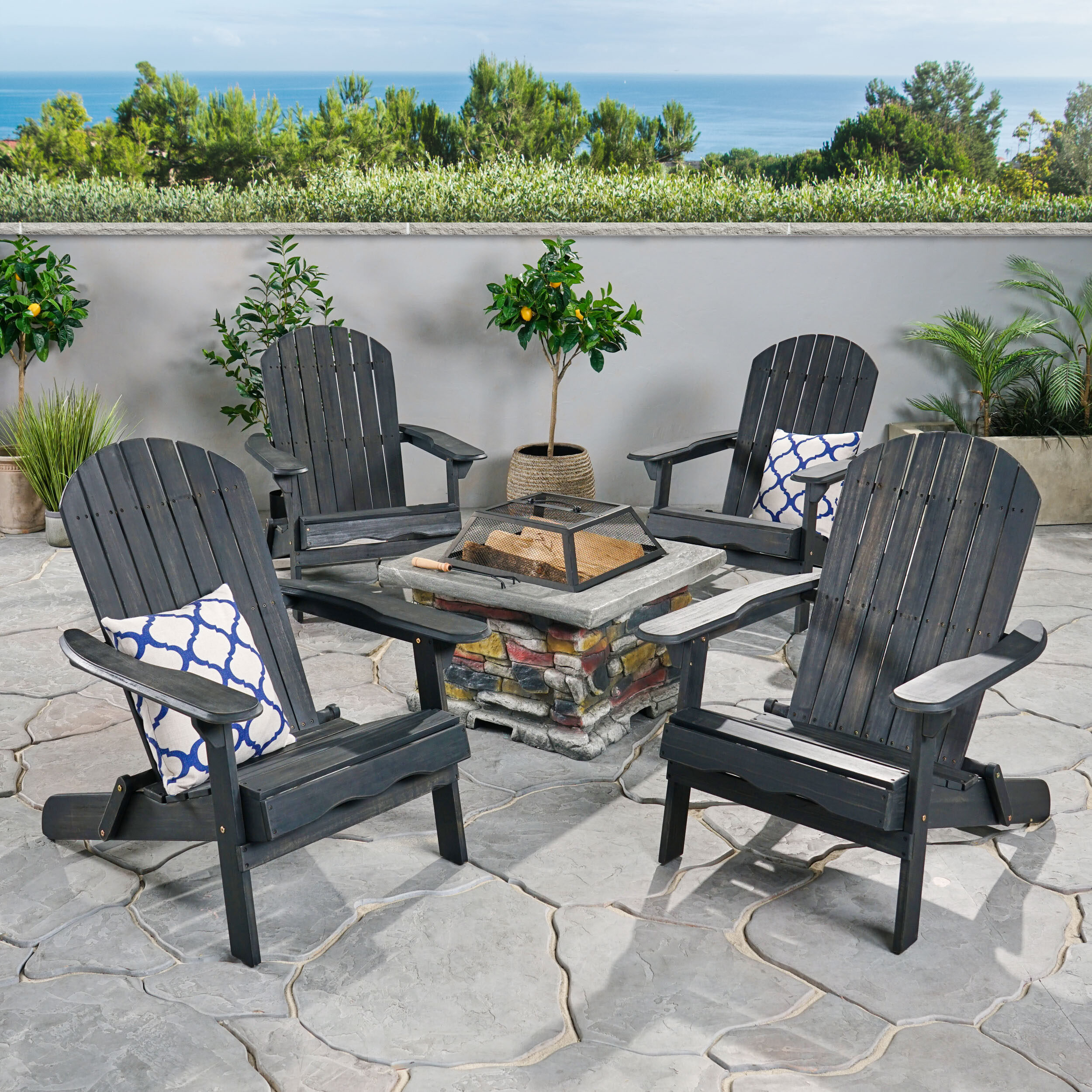 Highland Dunes Liev 5 Piece Conversation Set | Wayfair