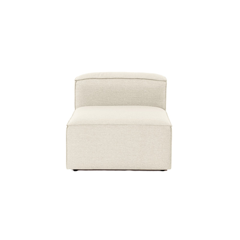 Elegant 1-Seat Sofa, Ecru, 32 x 26 x 41 | 100% Hornbeam Frame, 100% Linen Fabric, Comfortable 32 DNS Foam Seat | Plastic Legs, Stylish Design for Living Room, Compact Size, Perfect for Any Space