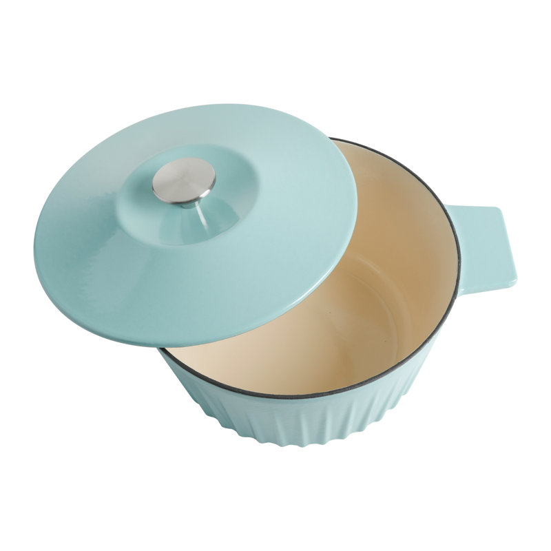 Cocotte en fonte émaillée avec couvercle Martha Stewart Eastholm, Bleu Martha, 5 pintes